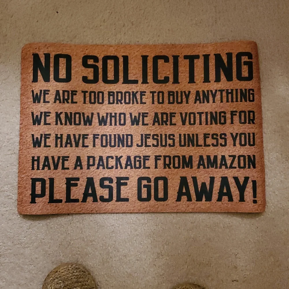 Brown No Soliciting Doormat
